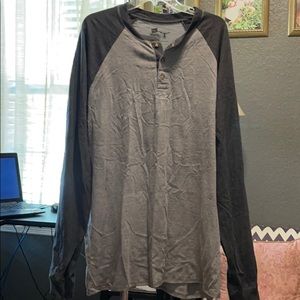 Men’s Henley style Hanes Long sleeve t shirt